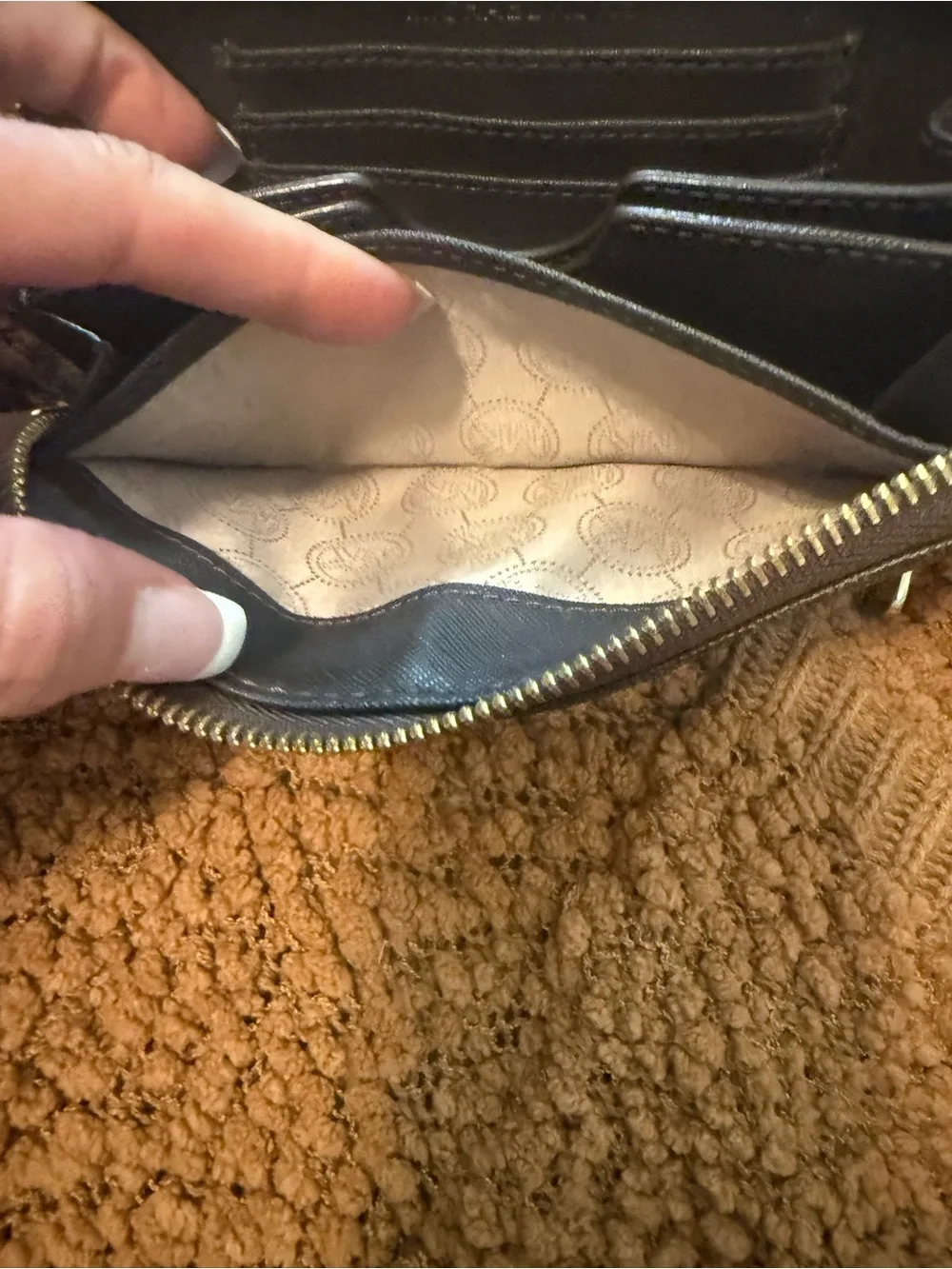 Michael Kors Black and Brown Signature Wallet & Wristlet Set